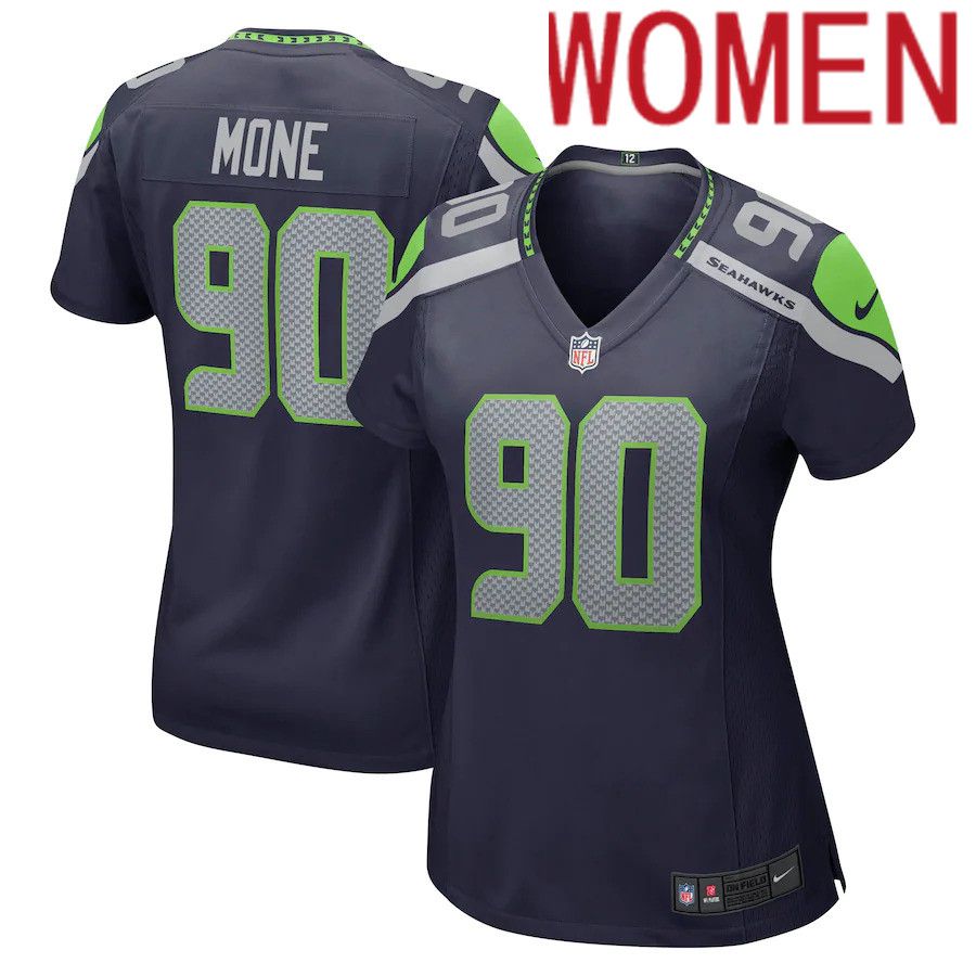 Women Seattle Seahawks #90 Bryan Mone Nike College Navy Game NFL Jersey->women nfl jersey->Women Jersey